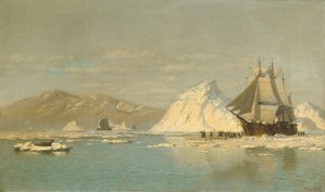 Utanför Grönland - valfångare söker öppet vatten av William Bradford