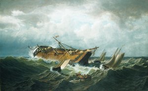 Skeppsbrott utanför Nantucket (Vrak utanför Nantucket efter en storm) av William Bradford