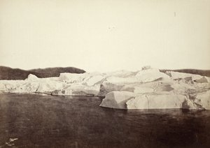 Kusten blockerad av isberg nära Julianes Haab (#122) av William Bradford
