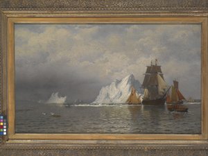 Valfångare och fiskefartyg nära Labradors kust (olja på duk) av William Bradford