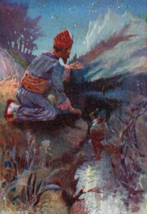 Illustration för Vathek, An Arabian Tale, av William Beckford (färg litho)