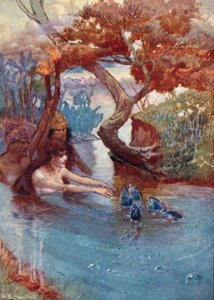 Illustration för Vathek, An Arabian Tale, av William Beckford (färg litho)