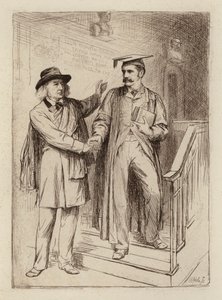 John Stuart Blackie, professor emeritus; Samuel Henry Butcher, professor i grekiska (gravyr) av William Brassey (after) Hole