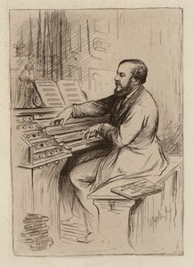 Sir Herbert Oakeley, professor i musik (gravyr) av William Brassey (after) Hole