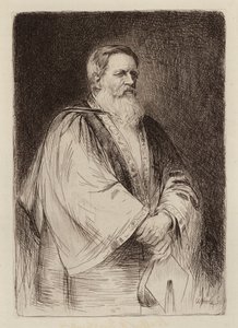 Sir Stafford Henry Northcote, Lord Rector (gravyr) av William Brassey (after) Hole