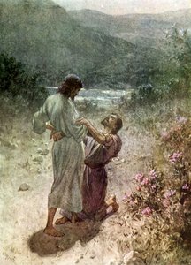 Jakob och ängeln i Peniel - Bibeln av William Brassey Hole