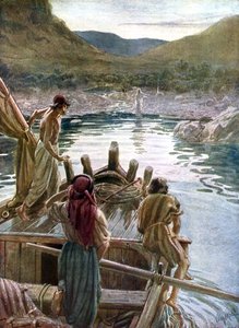 Jesus visar sig för lärjungarna vid Galileiska havet - Bibeln av William Brassey Hole