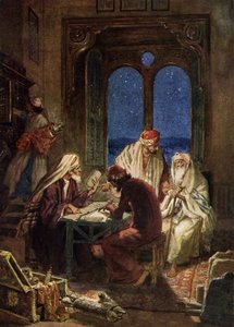 Lärda judar som skriver bibelrullar - Bibeln av William Brassey Hole