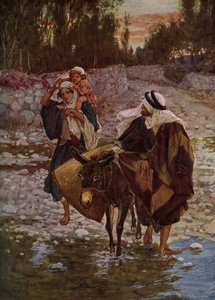 Maria, Josef och Jesus reser till Egypten - Bibeln av William Brassey Hole