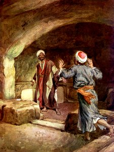 Petrus och Johannes skyndar till den tomma graven - Bibeln av William Brassey Hole