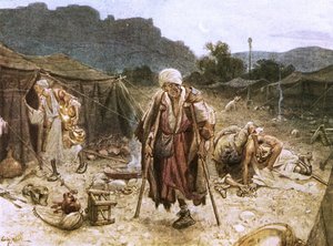 De fyra spetälska plundrade syriernas läger av William Brassey Hole