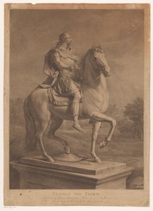 Ridsporträtt av George III, kung av England Georg den tredje (titel på objekt) av William Bromley (I)