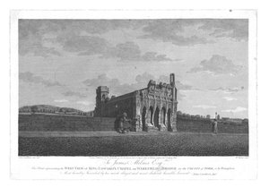 West View av King Edwards Chapel på Wakefield Bridge i County of York, c1800