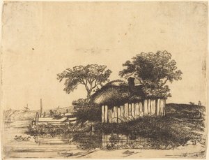 Stuga med vit blekning av William Byron after Rembrandt van Rijn