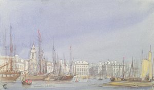 Marseille, sjöfart i den inre hamnen, 28 juli 1836 av William Callow