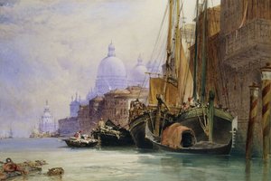 Santa Maria della Salute och Canal Grande, Venedig, av William Callow