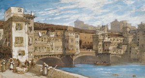 Ponte Vecchio, Florens, 1877 av William Callow