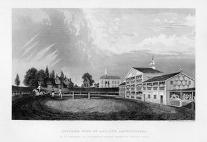 Interiörvy av Astleys Amphitheater i London som den såg ut 1777, 1840.