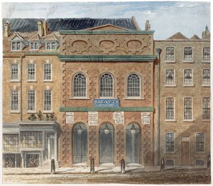 Det första operahuset på Haymarket, brann ner 1789