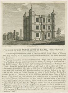 Tixall Hall - Gatehouse: gravyr, nd [c 1813] (tryck)