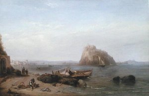 A View of Ischia (olja på duk) av Clarkson Frederick Stanfield