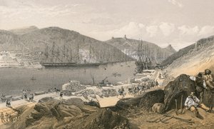 Balaklava som visar tillståndet för kajerna och sjöfarten, i maj 1855