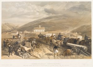 ?Kommissariatets svårigheter Vägen från Balaklava till Sevastopol, vid Kadikoi, under det våta vädret?, 1854 ca. av William Crimea Simpson
