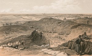 Malakoffs dike, batteri Gervais, och baksidan av Redan. av William Crimea Simpson