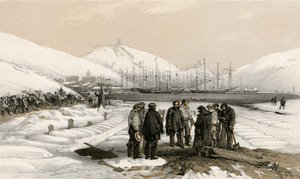 Gravar i spetsen av hamnen i Balaklava av William Crimea Simpson