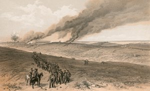 Redan och avancerade skyttegravar av brittisk högerattack av William Crimea Simpson