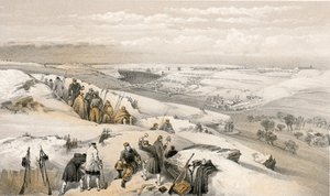 Sebastopol från 26 Gun Battery längst till höger om den franska attacken av William Crimea Simpson