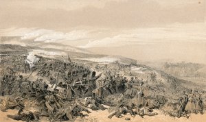 Anden anklage fra vagterne, da de gentog de to kanonbatterier i slaget ved Inkermannswed av William Crimea Simpson