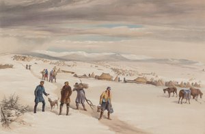 Andra divisionens läger, med blick österut. januari 1855 av William Crimea Simpson