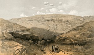 The Valley of the Shadow of Death, grottor i Woronzoff Road bakom 21 Gun Battery av William Crimea Simpson