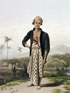 En Javan av lägre klassen, plåt 2 från Vol. I av "The History of Java" av Thomas Stamford Raffles (1781-1826), pub. 1817 (akvatint)