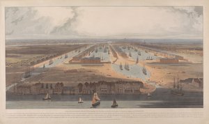 Utsikt över West India Docks av William Daniell