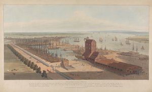 Brunswick Dock vid Themsen i Blackwall av William Daniell
