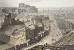 Edinburgh, från Calton Hill, från "A Voyage Around Great Britain Undertaken between the Years 1814 and 1825", publicerad 1829. av William Daniell