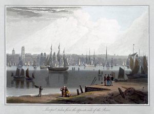 "Liverpool, taget från motsatta sidan av floden", 1815 av William Daniell