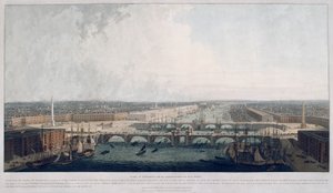 Föreslagen London Bridge, London, 1802. av William Daniell