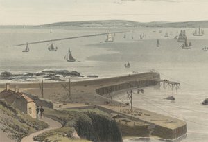 Kaj vid Straddon Point nära Plymouth av William Daniell