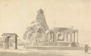 Den stora tjuren och pagoden vid Tanjore av William Daniell