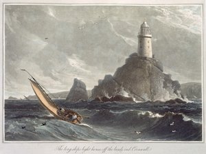 Långskeppsfyren i Lands End, Cornwall, från volym I av 