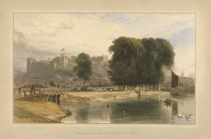 Windsor Castle från nära Brocas Meadows av William Daniell