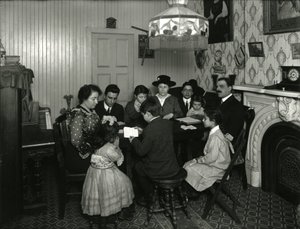 Evangelistkommittén, bibelstudier hemma hos fru Vitello, 359 E. 49th Street, med fröken Jones som lärare. 30 mars 1916 av William Davis Hassler