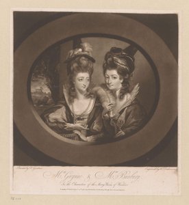 Porträtt av Mary Gwyn och Catherine Bunbury Mrs. Gwynne och Mrs. Bunbury, / i karaktärerna Merry Wives of Windsor (titel på objektet)