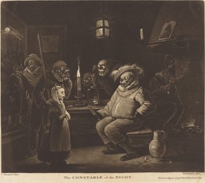 Nattens konstapel av William Dickinson after Egbert van Heemskerck