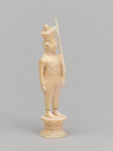 Vit bonde, schackpjäs, Indien, 1820 ca