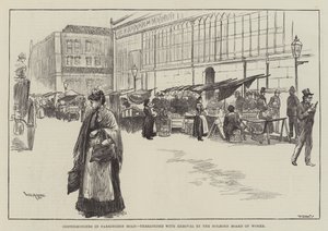 Costermongers i Farringdon Road, hotade med borttagning av Holborn Board of Works av William Douglas Almond