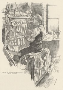 Arbeta på en Old Handloom Stocking-Frame, Leicester av William Douglas Almond